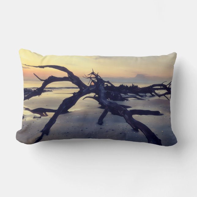 Almofada Lombar Driftwood Beach Jekyll Island Ga. at dawn Pillow (Frente)