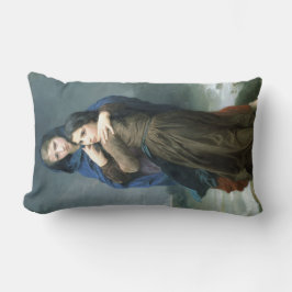 Almofada Lombar Duas jovens meninas longe de casa (por W.A. Bougue