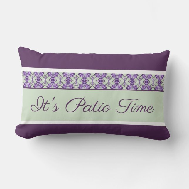 Almofada Lombar É Tempo De Paciência Com Plum Patterned Designer (Frente)