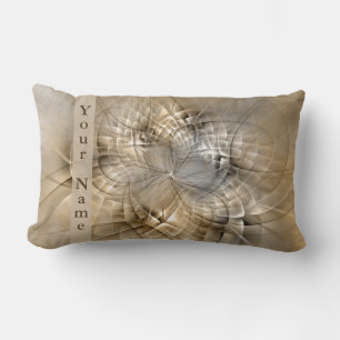 Almofada Lombar Earth Tones Abstrato Modern Fractal Art Name