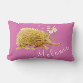 Almofada Lombar Echidna watercolor whimsy garotas nomeiam travesse