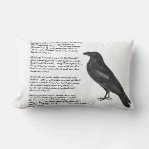Almofada Lombar Edgar Allan Poe "travesseiro decorativo do corvo"