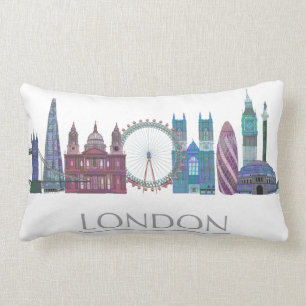 Almofada Lombar Edifícios Coloridos no Skyline de Londres