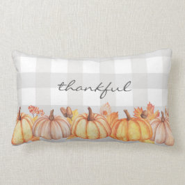 Almofada Lombar EDITABLE Pumpkin watercolor message travesseiro, n