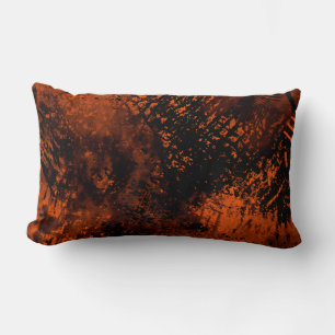 Almofada Lombar Efeito Splatter de Tinta Laranja e Preto