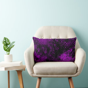 Almofada Lombar Efeito Splatter de Tinta Vermelho e Roxo
