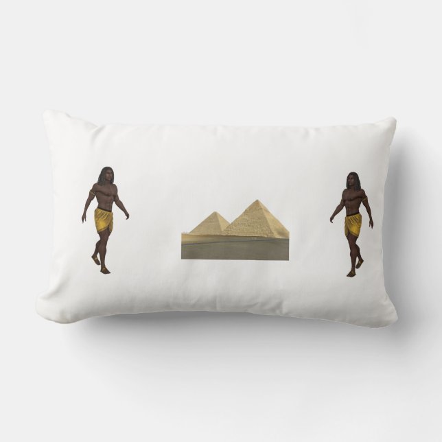 Almofada Lombar “Egyptian Guardians Pillow | Ancient Pyramids & Ki (Frente)