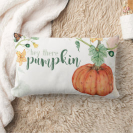 Almofada Lombar Ei Lá Pumpkin Watercolor Family Name Call