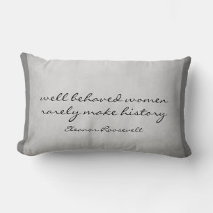 Almofada Lombar Eleanor Roosevelt cita cinza