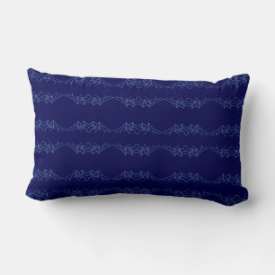 Almofada Lombar Electric Blue Neural Horizon Abstract Pattern