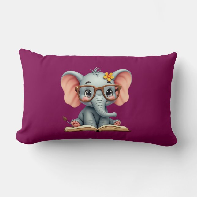 Almofada Lombar Elefante Bebê Sábio (Frente)