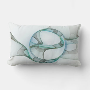 Almofada Lombar Elegância de Abstrato Cinza de  azul-turquesa de a