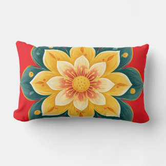 Almofada Lombar Elegant Floral Print Decorative Pillow