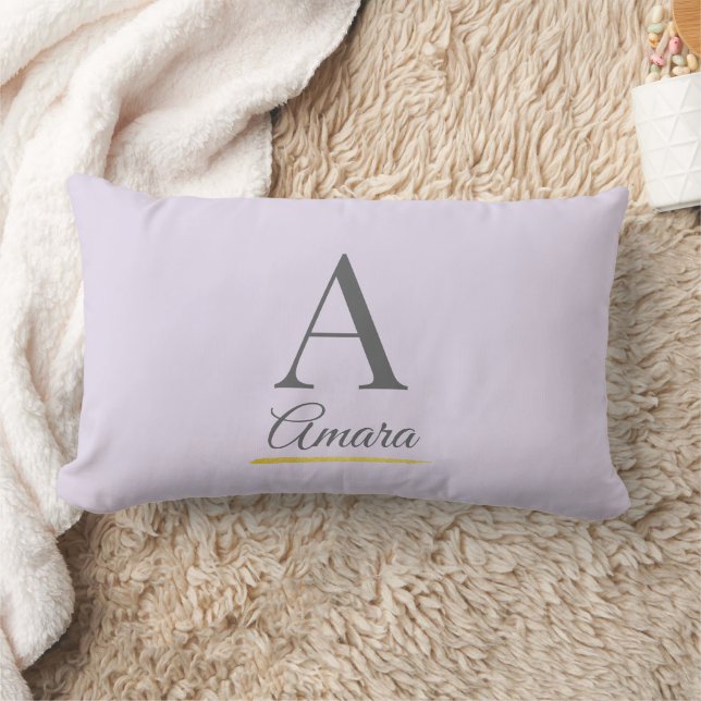 Almofada Lombar Elegant Lavender Monogram (Cobertor)
