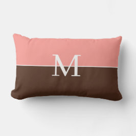 Almofada Lombar Elegant pink &brown monogram