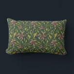 Almofada Lombar Elegant Pink Flower Pattern on Dark Background<br><div class="desc">Seamless pattern featuring pink flowers and green leaves on a dark background. The arrangement is symmetrical,  evoking a natural,  elegant feel.</div>