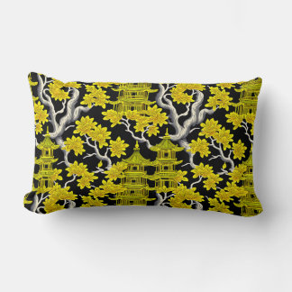 Almofada Lombar Elegante Chinoiserie Pagoda