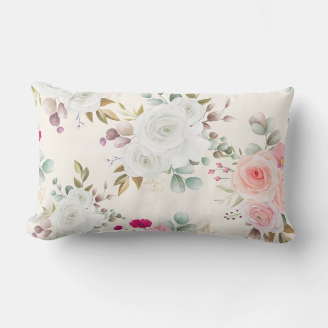 Almofada Lombar Elegante floral chique (Frente)