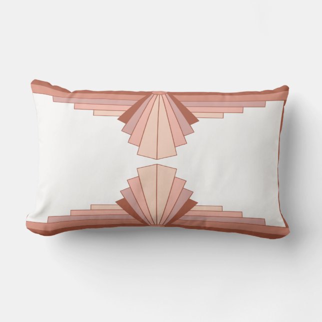 Almofada Lombar Elementos de arte deco numa paleta dourada rosa (Frente)