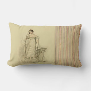 Almofada Lombar Elinor, Jane Austen inspirou, estilo Regency, crem