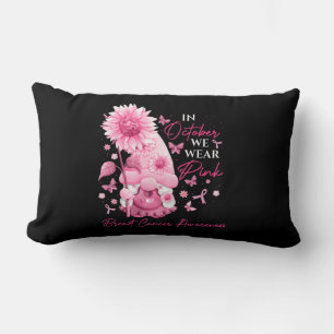 Almofada Lombar Em outubro, Vestimos Gnomos Rosa Gnomos Gnomo Canc