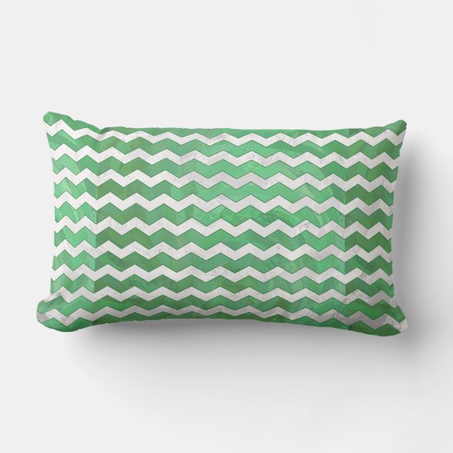 Almofada Lombar Emerald Cream Chevron Pattern (Frente)