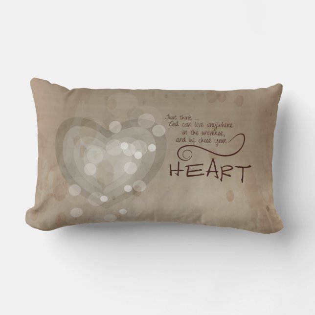 Almofada Lombar Encorajamento Religioso do Coração, Grunge (Frente)