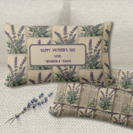 Almofada Lombar Ênfase Botânica da Lavanda de Vintage