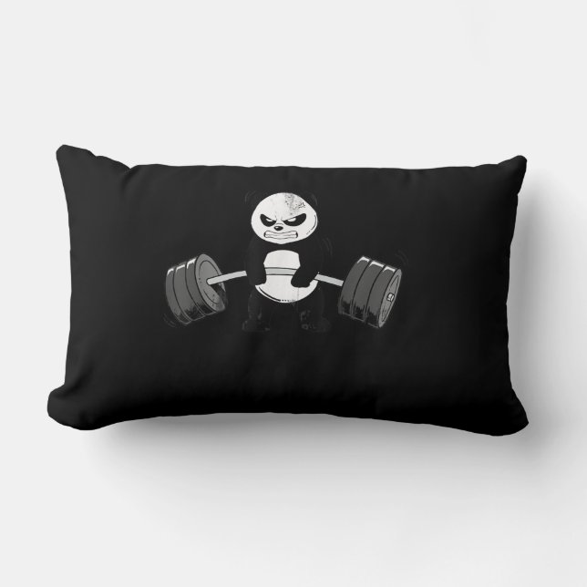 Almofada Lombar Engraçado Panda Workout Kitten Gym Deadlifpower (Frente)