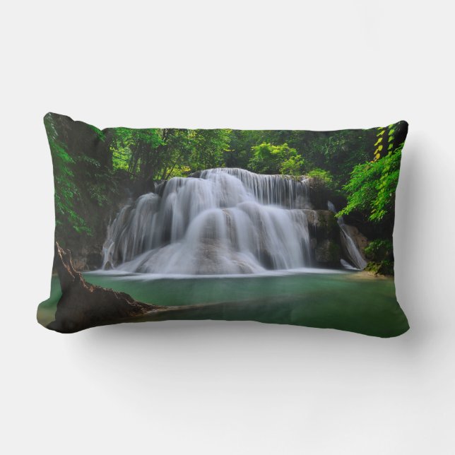 Almofada Lombar Erawan Waterfall | Kanchanaburi, Tailândia (Frente)