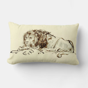 Almofada Lombar Esboço da tinta de Rembrandt do vintage/desenho d