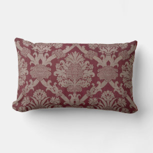 Almofada Lombar Escuro Elegante Vintage Dark Beige Damask Weave