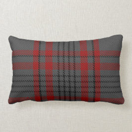 Almofada Lombar Escuro - xadrez de Tartan vermelha do preto