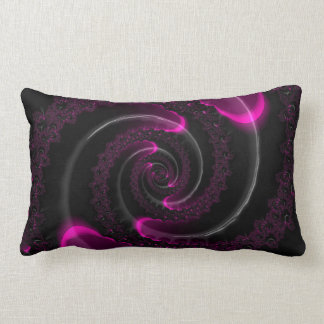 Almofada Lombar Espiral Fractal Neon Preto e Rosa