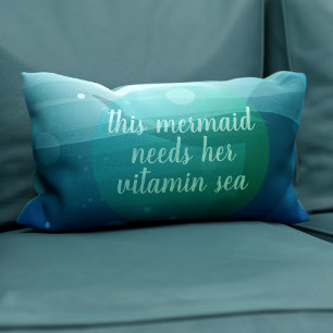 Almofada Lombar Esta Cotação Mermaid Aqucolor Onda Travesseiro