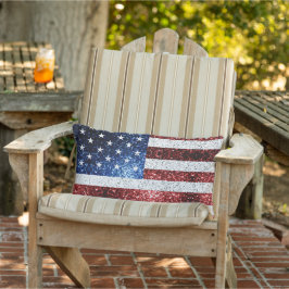 Almofada Lombar Estados Unidos: bandeira azul-vermelho brilha