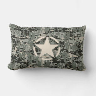 Almofada Lombar Estêncil Estrela na Camuflagem Digital