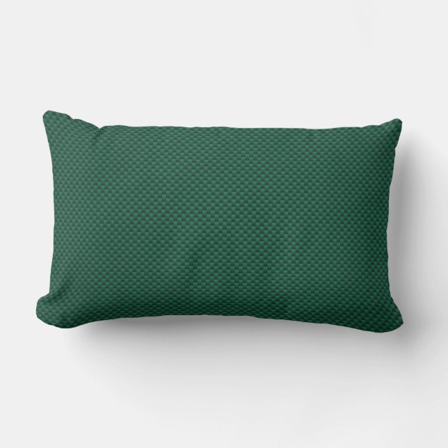 Almofada Lombar Estilo de Fibra de Carbono Verde Teal Impressão (Frente)