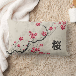Almofada Lombar Estilo Oriental Sakura Cherry Blossom Art