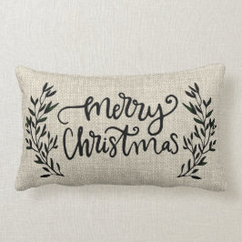 Almofada Lombar Estilo Russo de Farmhouse Laurel Feliz Natal