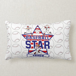 Almofada Lombar Estrela e listras de basebol personalizadas