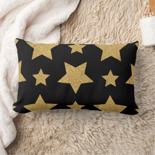 Almofada Lombar Estrela Glitter Dourada Glamurosa e Chique