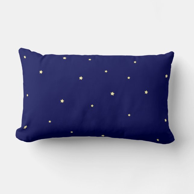 Almofada Lombar Estrelas no Céu Azul da Meia-Noite (Frente)
