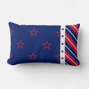 Almofada Lombar Estrelas Patrióticas Stripes Casa Decor Vermelho A