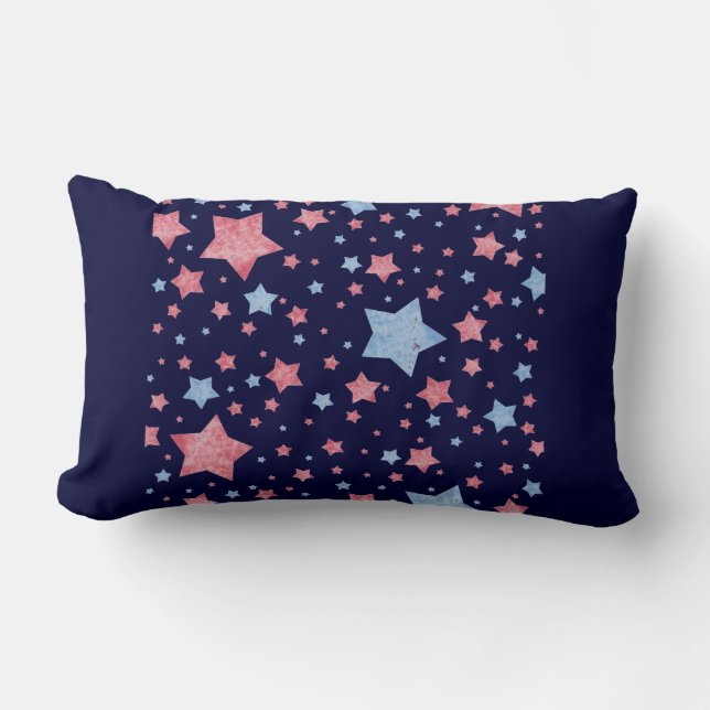 Almofada Lombar Estrelas Rosa + Azul (Frente)