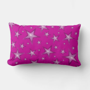 Almofada Lombar Estrelas Rosa impressas travesseiro decorativo lom
