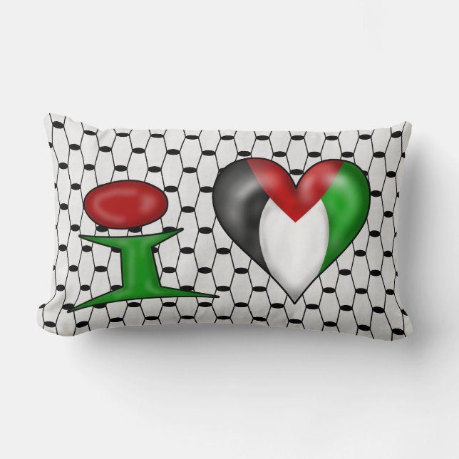 Almofada Lombar Eu amo a Palestina (Frente)
