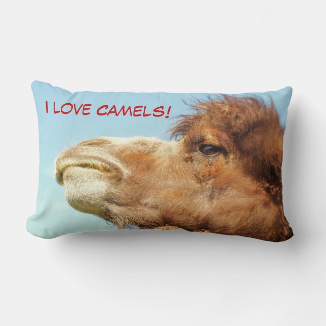 Almofada Lombar Eu amo camelos - travesseiro (Frente)