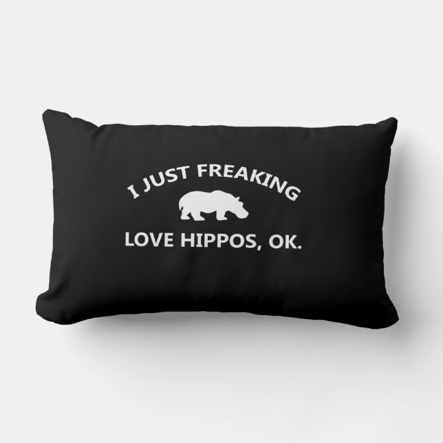 Almofada Lombar Eu Só Amo Preguiçoso Hippos Gift (Frente)