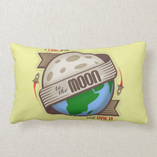 Almofada Lombar Eu te amo à lua e à parte traseira - travesseiro